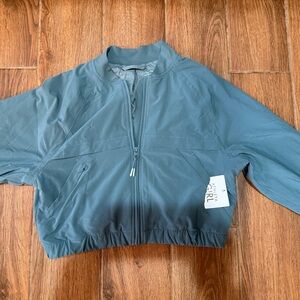 Nwt - Athleta girl Teal cropped Bomber Jacket - girls large